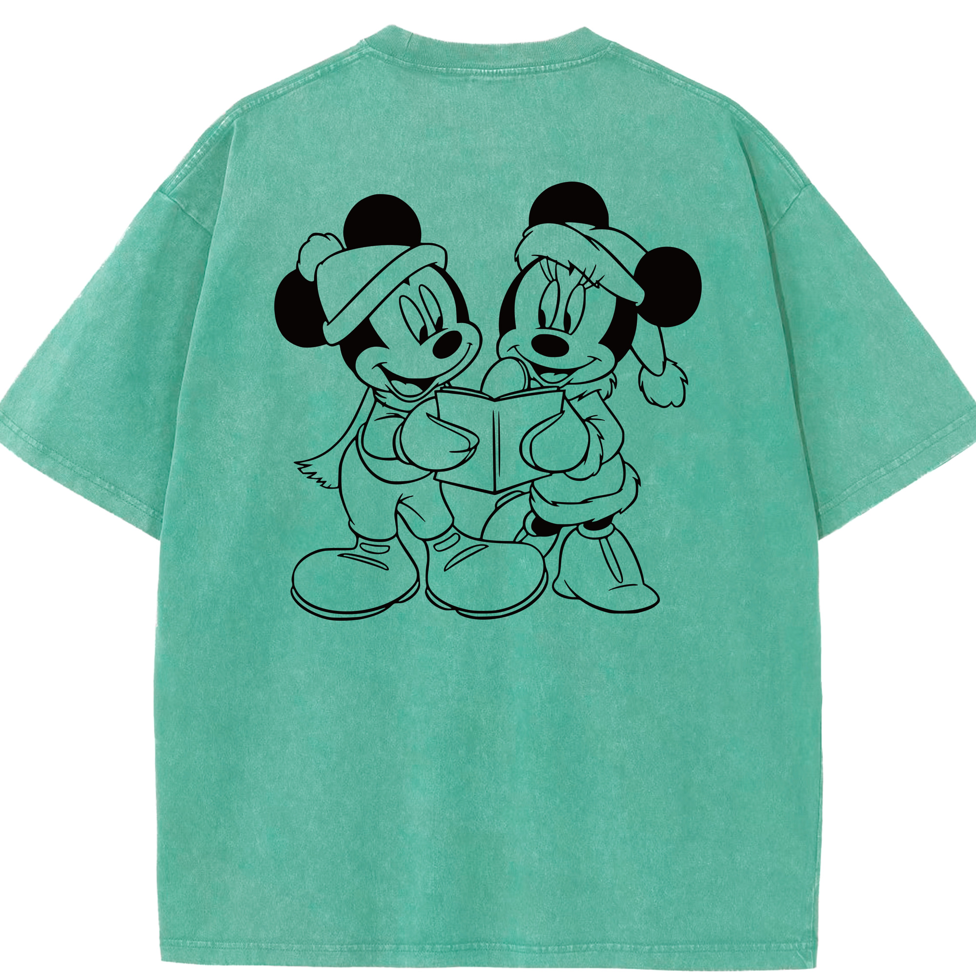 （画像用） ミッキーマウス Mickey Mouse 綿100% ヴィンテージ風 半袖Tシャツ（背面プリント）